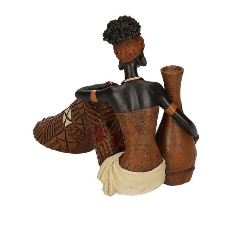 Statua resina donna africana cm 19x9,5h16