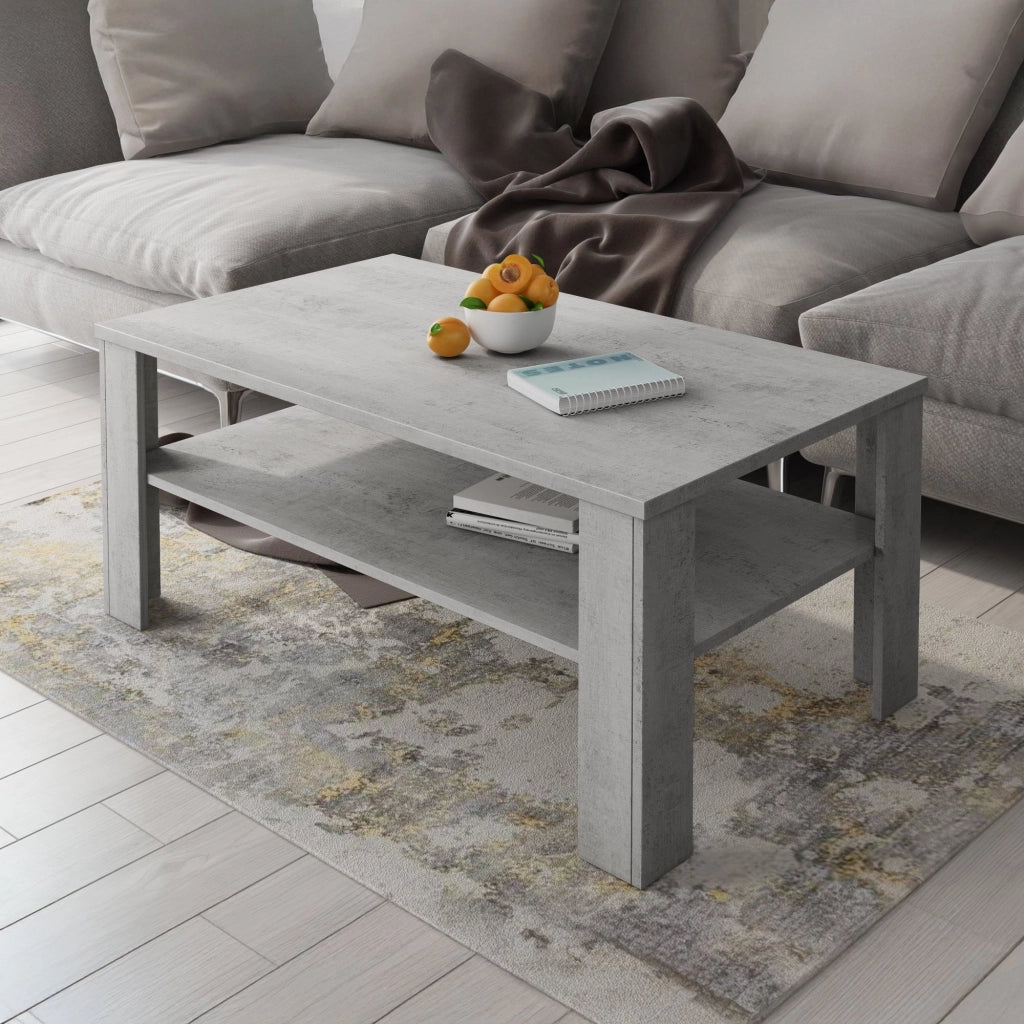 Rora, Tavolino da Salotto un Vano, 110x65x47h cm Grigio Cemento