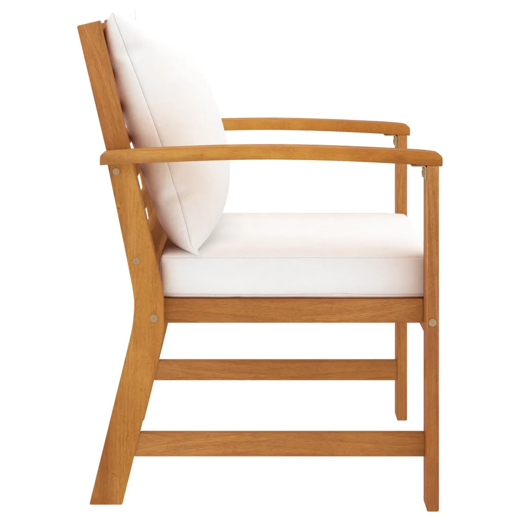Sedie da Giardino 2 pz con Cuscini Crema Legno Massello Acacia 318340