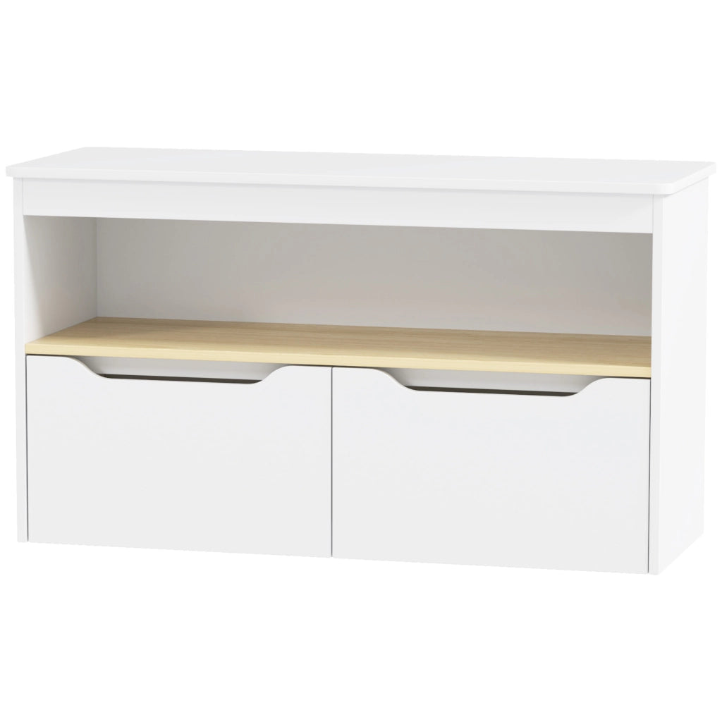 Scaffale per giocattoli bambini ¨C zephmum ¨C 2 cassetti, bianco, 80x30x45 cm