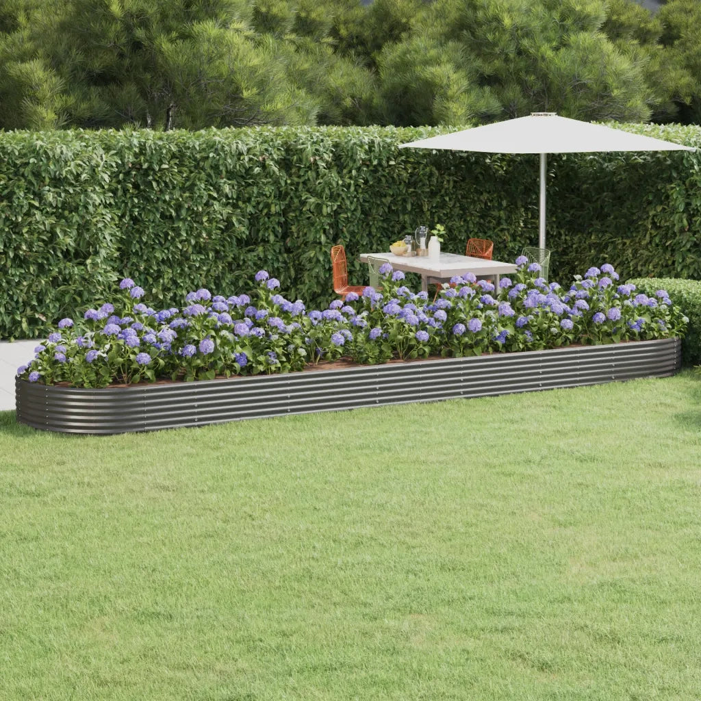 Letto Giardino Acciaio Zincato 600x140x36cm Grigio 319049