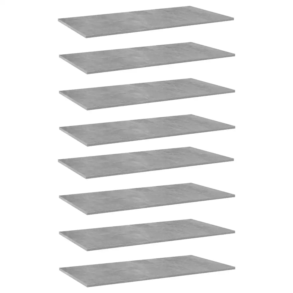 Ripiani per Libreria 8pz Grigio Cemento 80x30x1,5cm Multistrato 805323