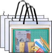 Set di cartelle per documenti di 3 pezzi - Mappe trasparenti per documenti A2 - Mappe robuste con maniglione - Materiali PVC resistenti - 63 x 48 cm