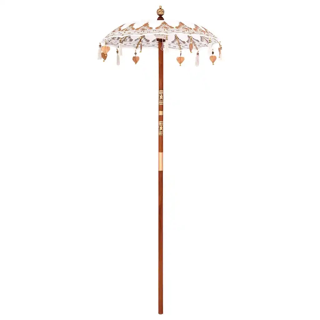 vidaXL Parasol Balinese Crema (90-100) x 260 cm