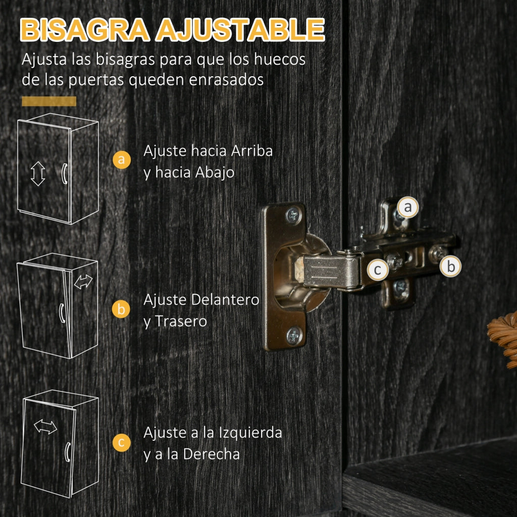 Armadio Cucina con 6 Porte e Cassetto ¨C zephmum ¨C 101x39x180 cm Nero