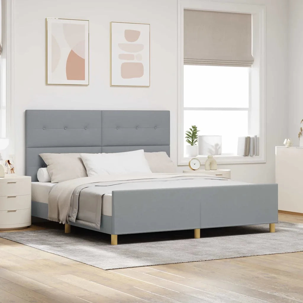 Struttura del letto Grigio chiaro 180 x 200 cm Tessuto 3344746