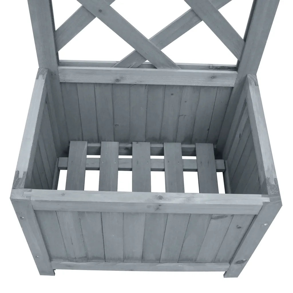 Fioriera a Traliccio-Vaso-Contenitore per Piante 40x30x135 cm in Legno Massello di Abete