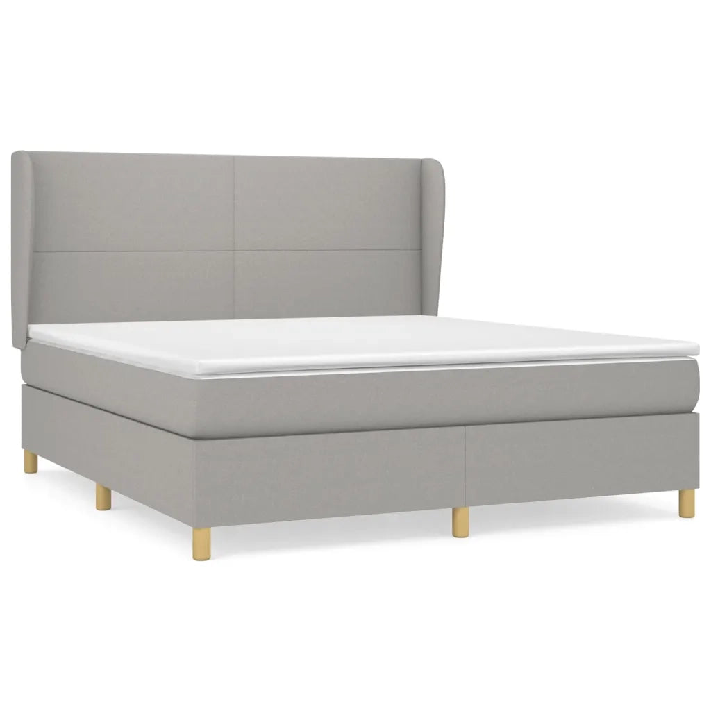 Giroletto a Molle con Materasso Grigio Chiaro160x200 cm Tessuto 3128373