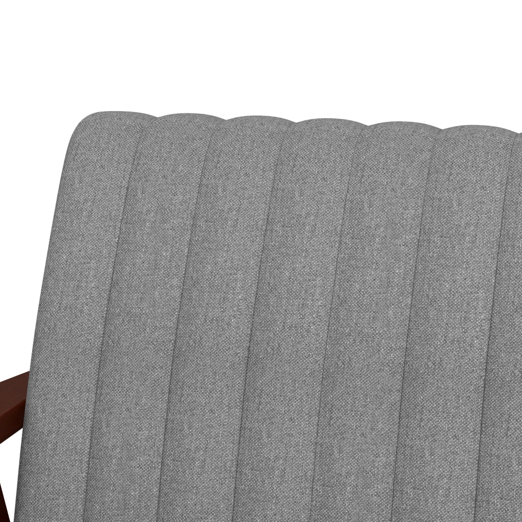 Poltrona Moderna Imbottita in Tessuto con Gambe in Legno ¨C Zephmum ¨C Grigio