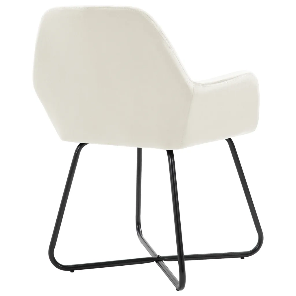 Sedie da Pranzo 4 pz Crema in Velluto cod mxl 68140