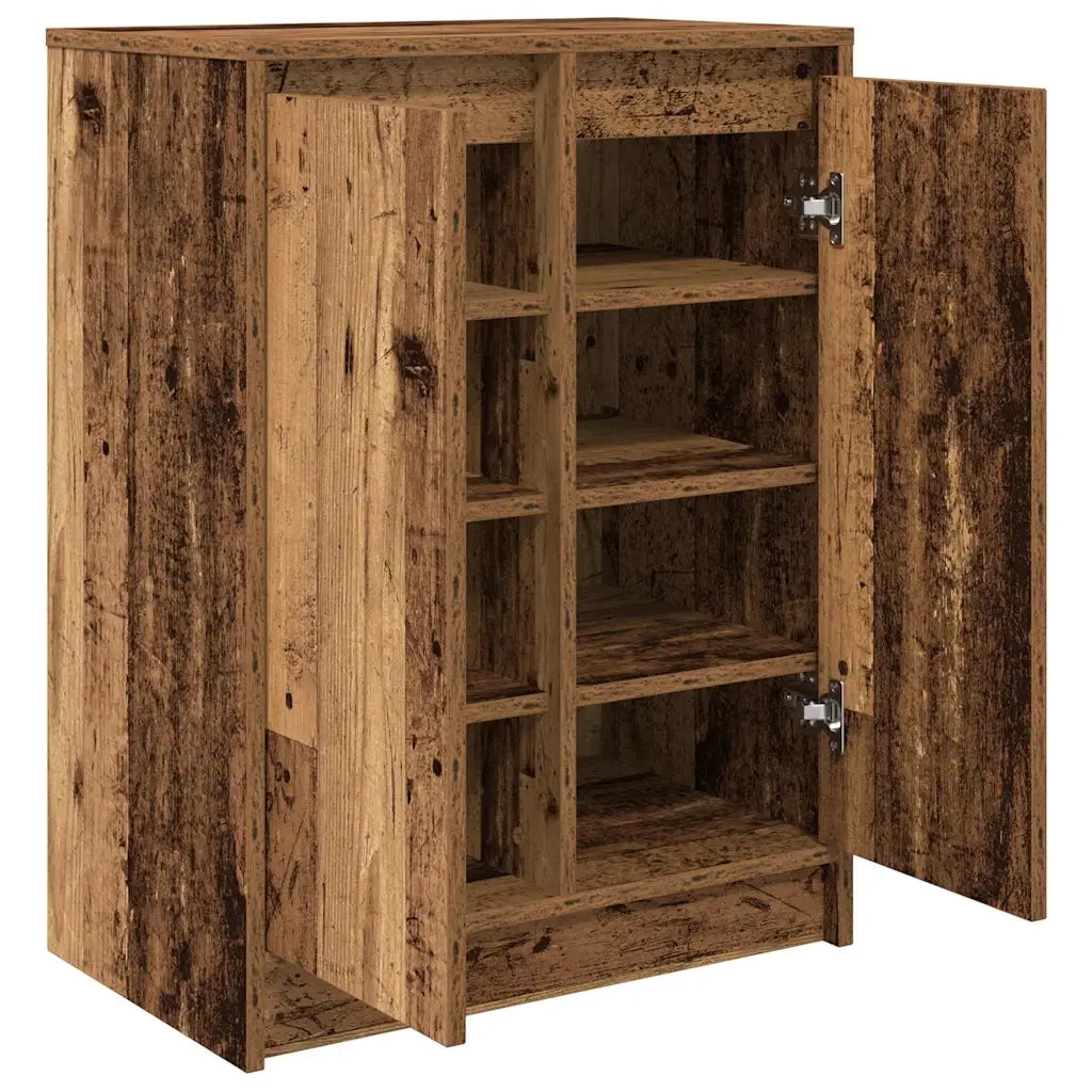 Scarpiera-Scaffale per scarpe Legno Antico 57x34x76 cm in Legno Multistrato