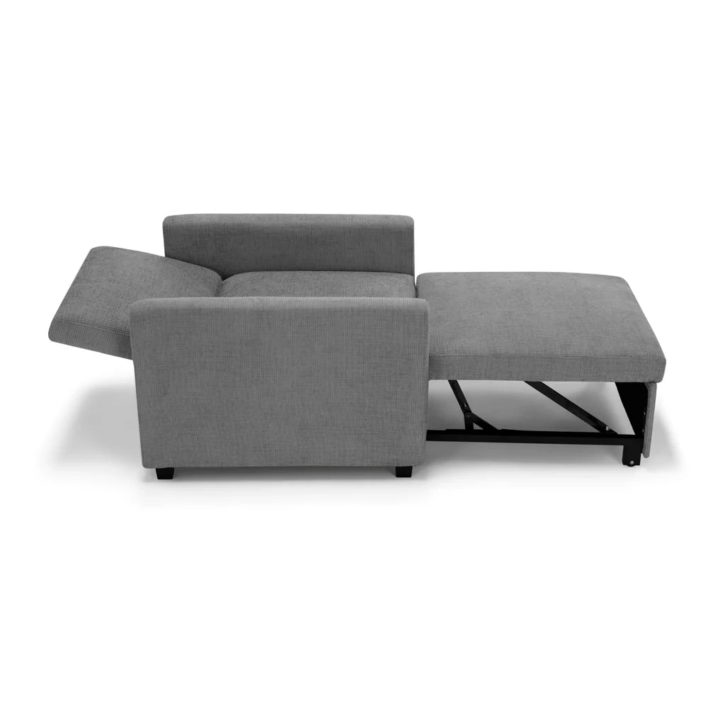 Poltrona letto modello AMALFI con 1 cuscino, massima imbottitura, design adatto per ambienti classici e moderni, colore Grigio