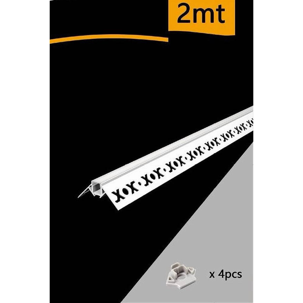 Trade Shop - Profilo In Alluminio 2 Mt Angolare Per Cartongesso Angolo A 90° Esterno Al-25 -