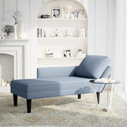 vidaXL Sdraio con Cuscino Destro in Velluto a Coste Blu