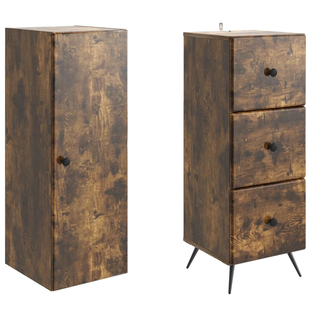 Set di armadi 2 pcs Rovere Fumo 34,5 x 34,5 x 90 cm