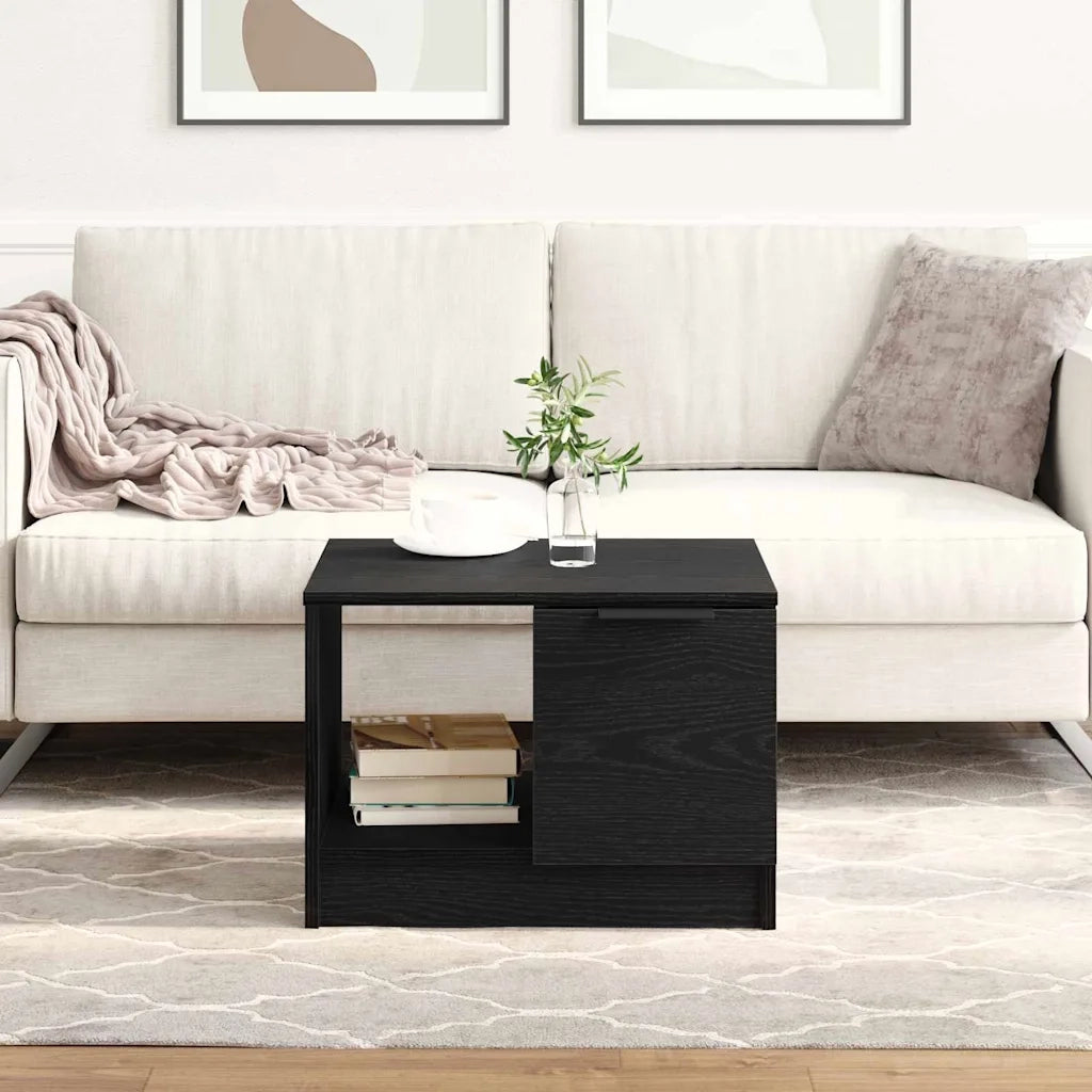 Tavolino da salotto with Drawer Rovere nero 50 x 50 x 36 cm 862743