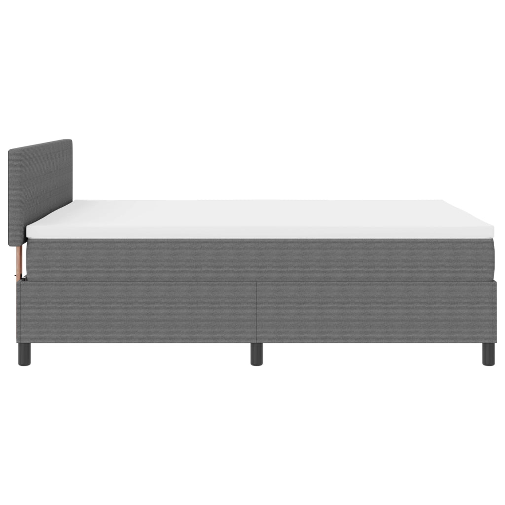 Letto con Box Spring e Materasso Grigio Chiaro 140x200 cm Tessuto a Costine