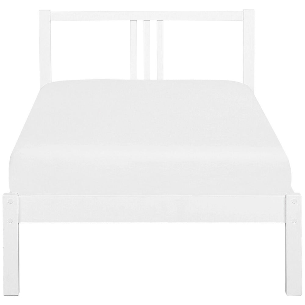 Letto in Legno di pino Bianco con Rete a Doghe Stile Classico 90 x 200 cm