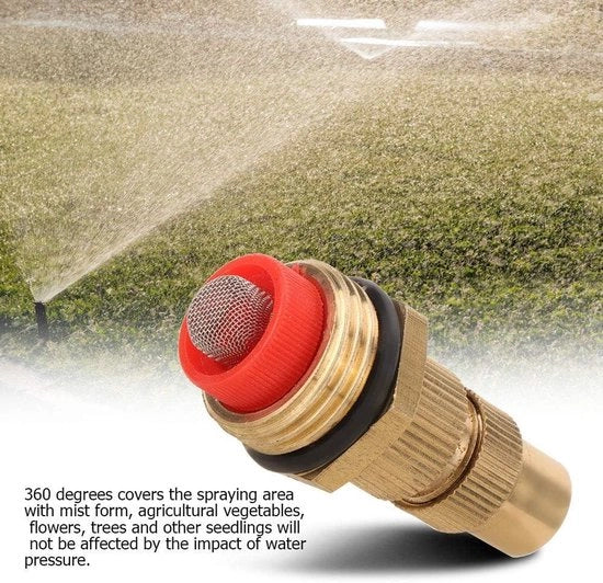 Spruzzatore per Irrigazione di Giardino e Prato con Testa di Spray in Ottone e Funzione di Regolazione