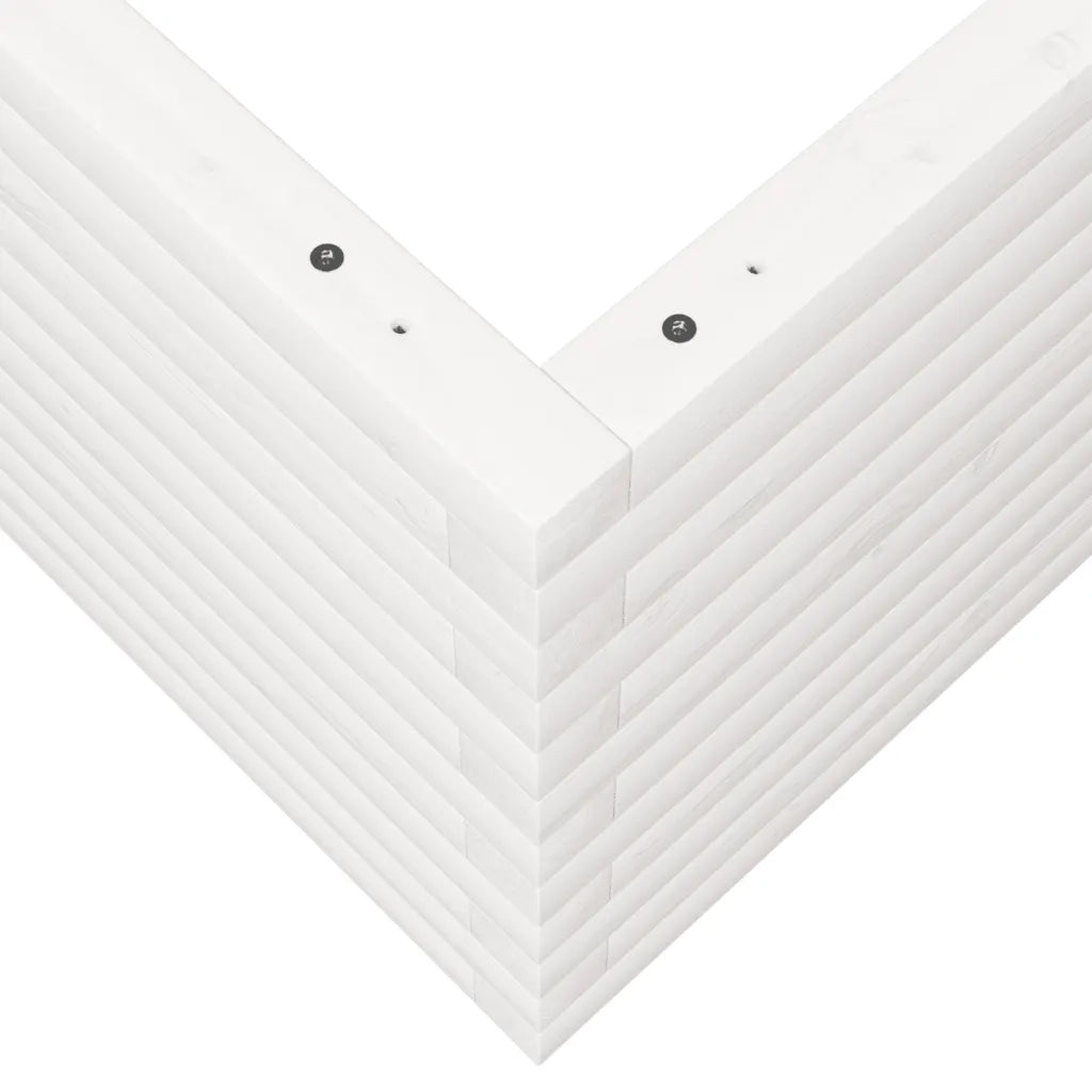 Fioriera da Giardino Bianca 60x60x45,5cm Legno Massello di Pino