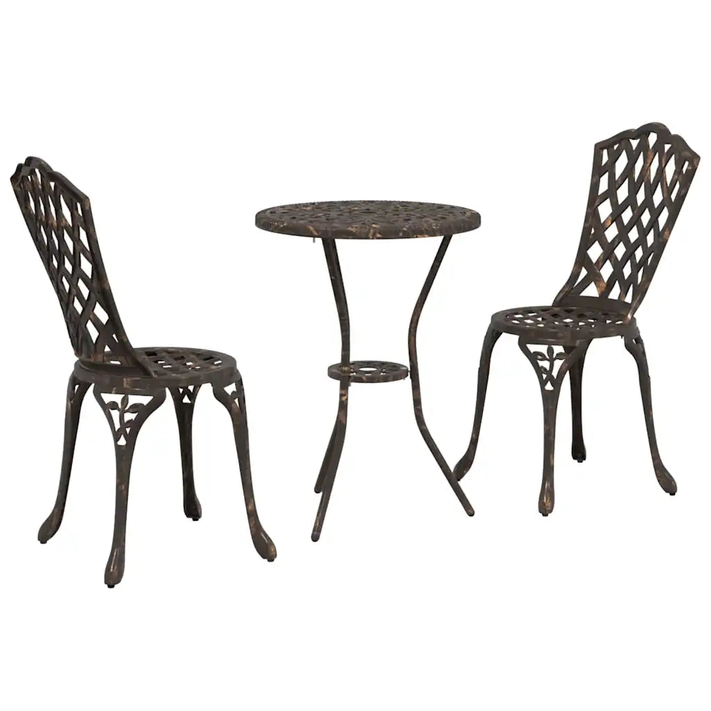 Set Bistro da Giardino 3 pcs Bronzo Alluminio 42002390