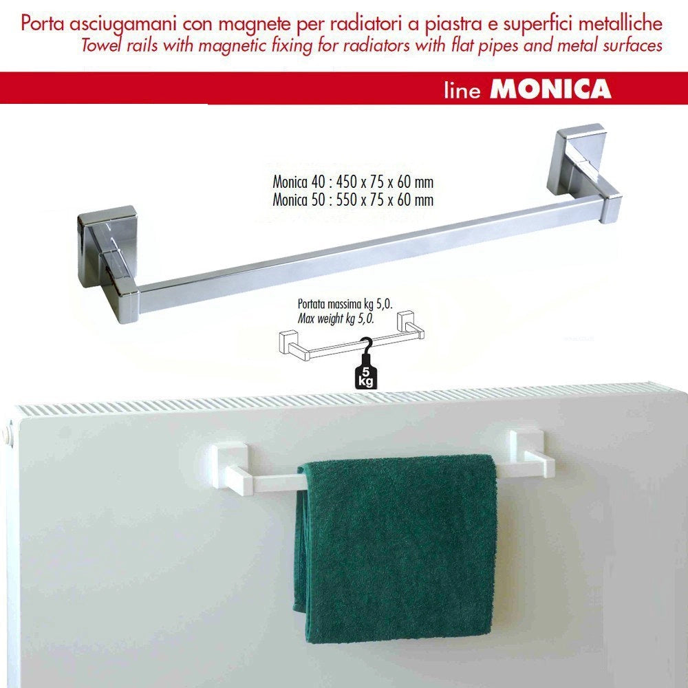 Pika' porta asciugamani 45 centimentri monica super magnete metallo cromato