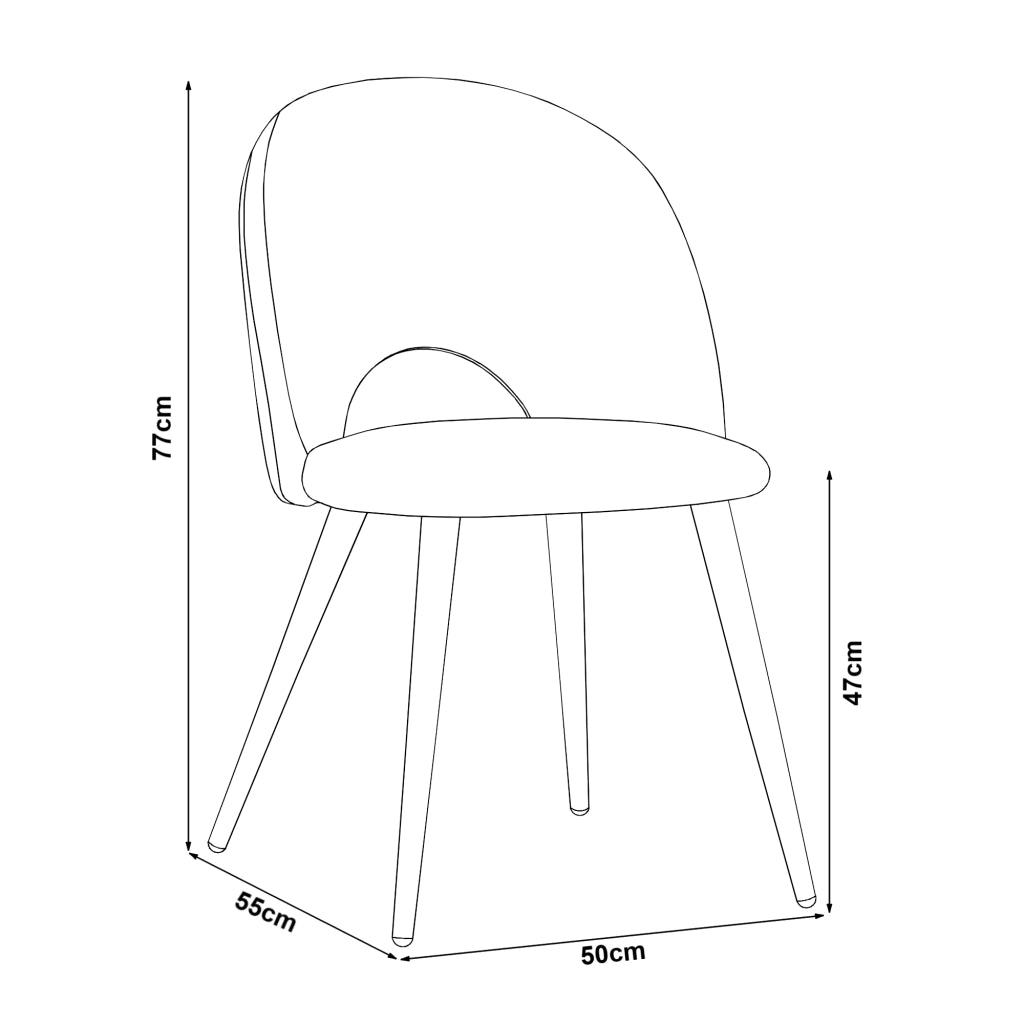 Set Karijoki di 2 Sedie Imbottite da Sala Pranzo Effetto Velluto - Beige / Effetto Legno [en.casa]