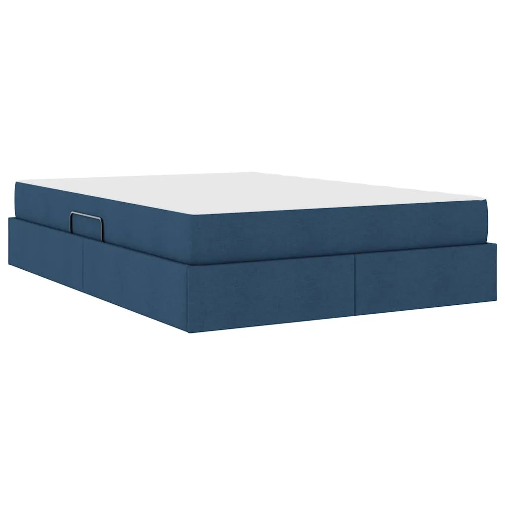 Letto con contenitore e materasso Blu 140 x 190 cm Poliestere
