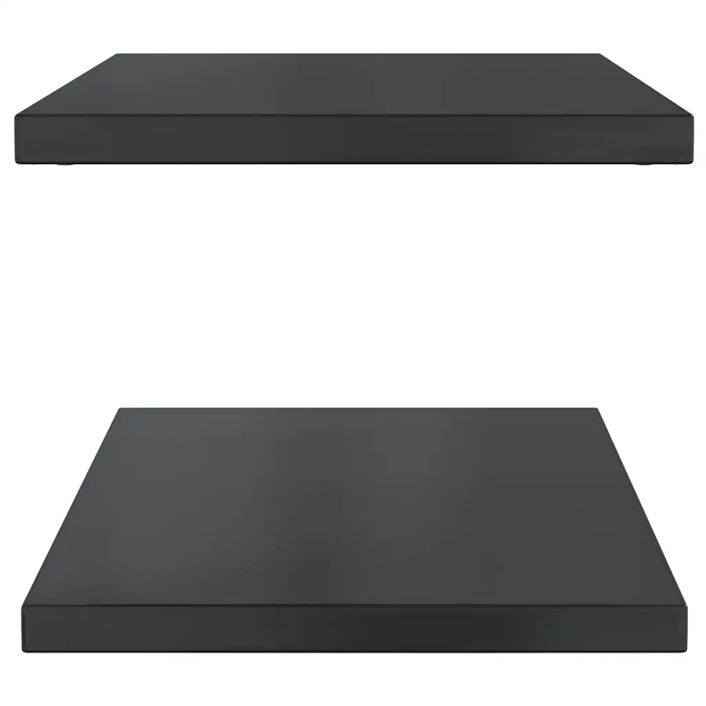 Mensole a Muro 2 pz 75x40x3 cm Nero in Acciaio Inossidabile