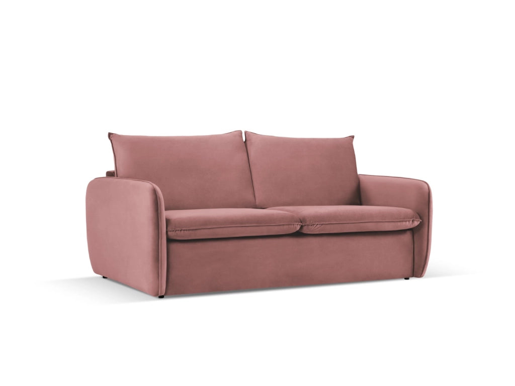 Cosmopolitan Design - Divano convertibile "Vienna" 3 posti in velluto rosa 