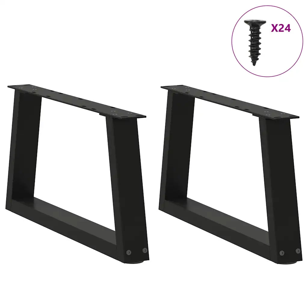 Gambe per Tavolino da CaffÃ¨ a Forma di V 2 pz Nere 70x(30-31,3) cm Acciaio