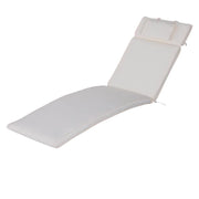 CUSCINO PER LETTINO PRENDISOLE DA GIARDINO 198 X 53 X 5 CM BIANCO CREMA