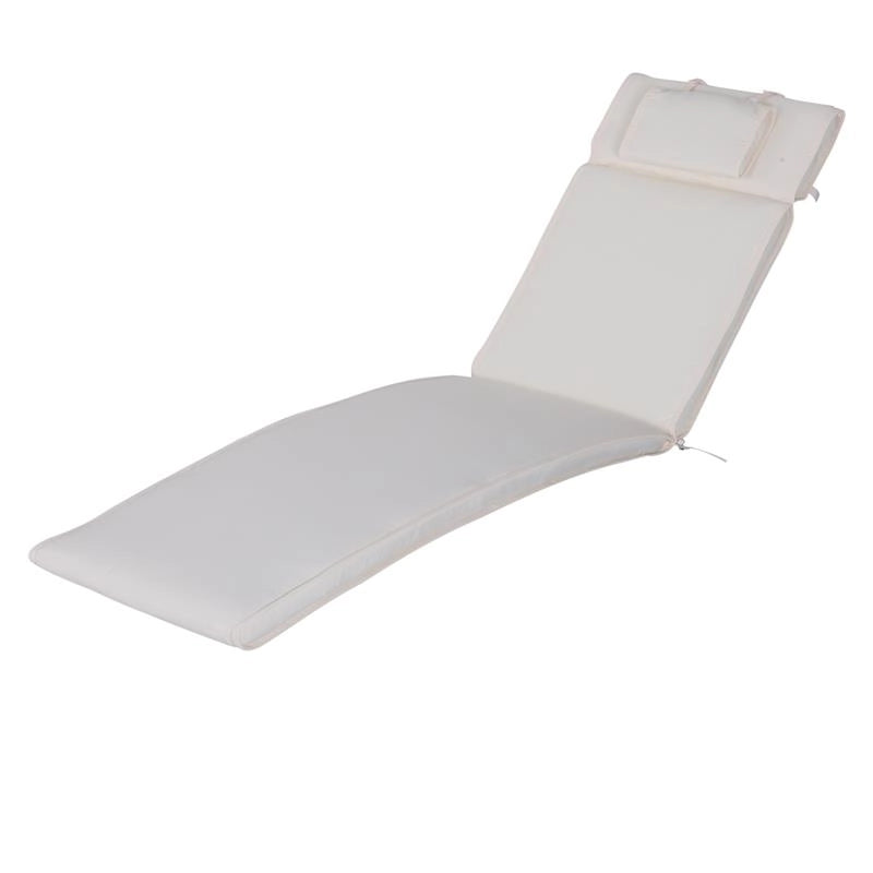 CUSCINO PER LETTINO PRENDISOLE DA GIARDINO 198 X 53 X 5 CM BIANCO CREMA
