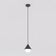 Lampada a sospensione Giro in acciaio nero e vetro