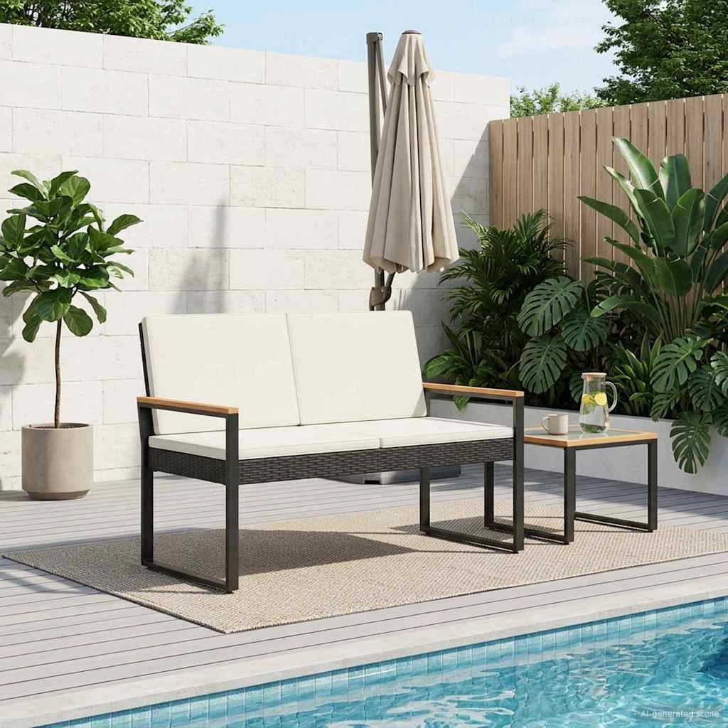 Panchina da esterno 2 -Seater 107 x 61 x 80 cm polyrattan 42025337