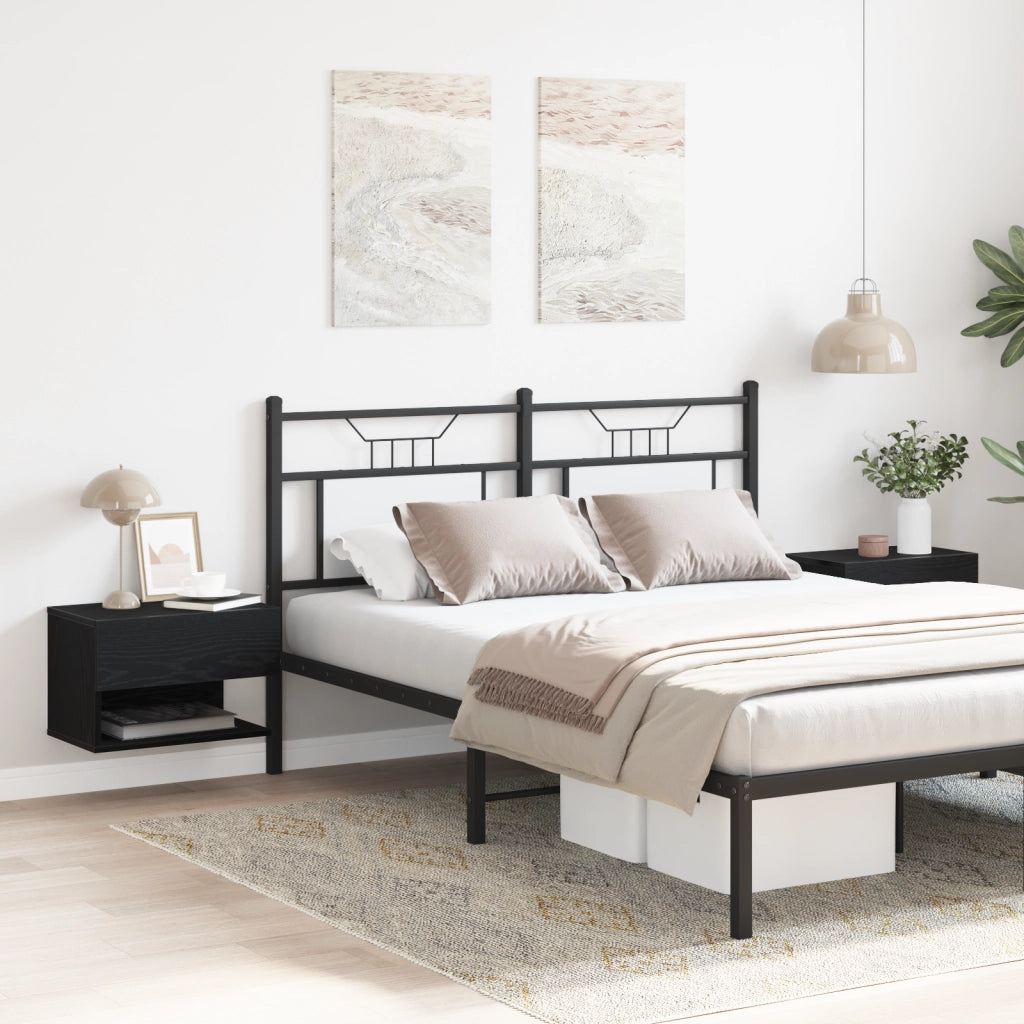 Armadi da comodino a muro  (Set di 2) - Legno ingegnerizzato rovere nero