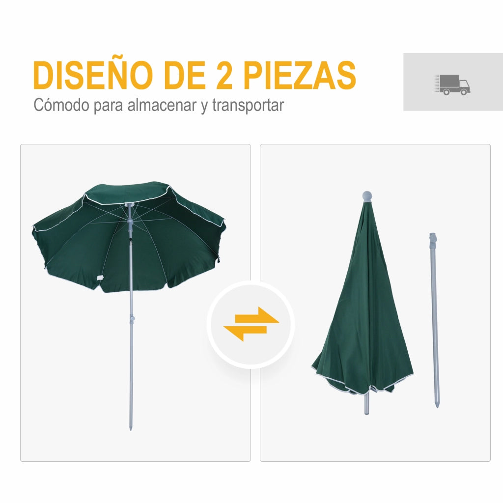 Ombrellone da Giardino ¨C zephmum ¨C Verde ?202 cm