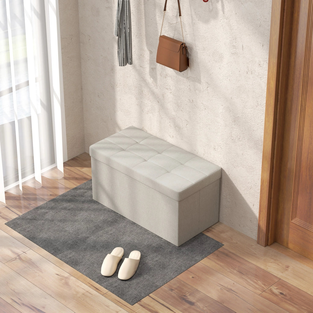 Pouf con cassetti ¨C zephmum ¨C crema 76x38x38 cm