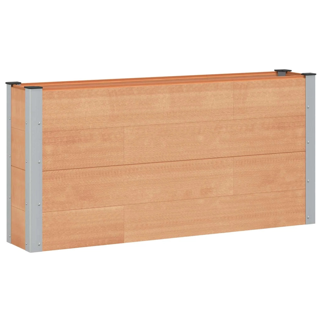 Letto rialzato da giardino Marrone 150 x 30 x 72 cm alluminio 42039029