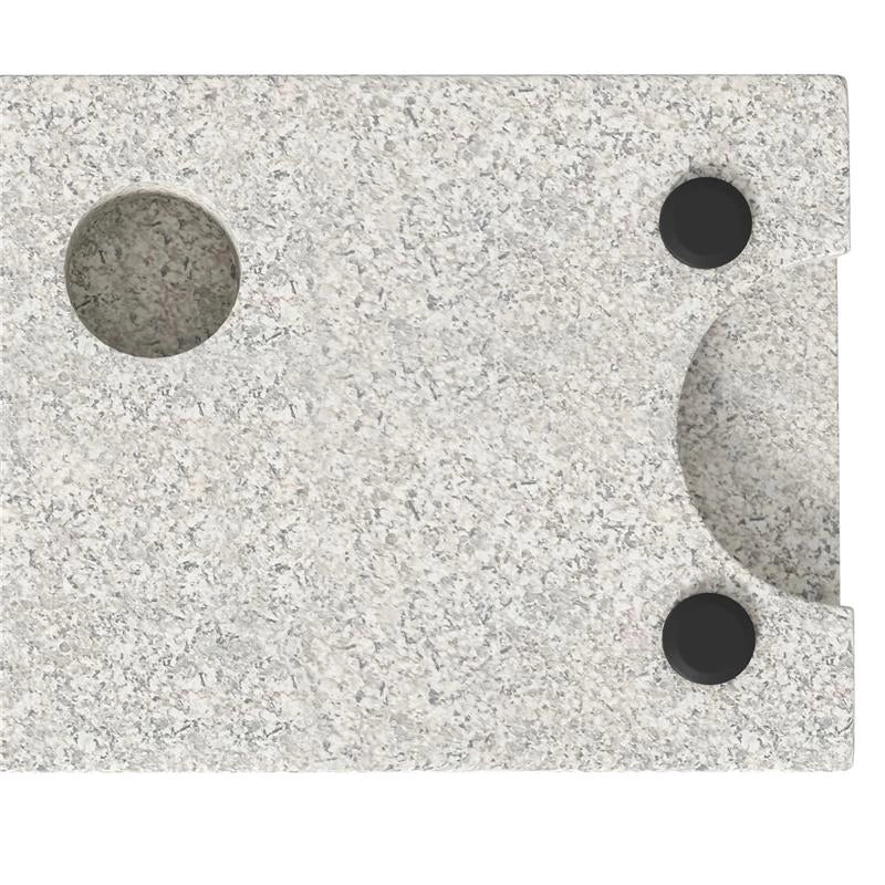 BASE PER OMBRELLONE DA GIARDINO 25KG PER PALI DA Ø32MM, Ø38MM E Ø48MM, IN GRANITO E ACCIAIO INOX, 45X22.5X40 CM, GRIGIA