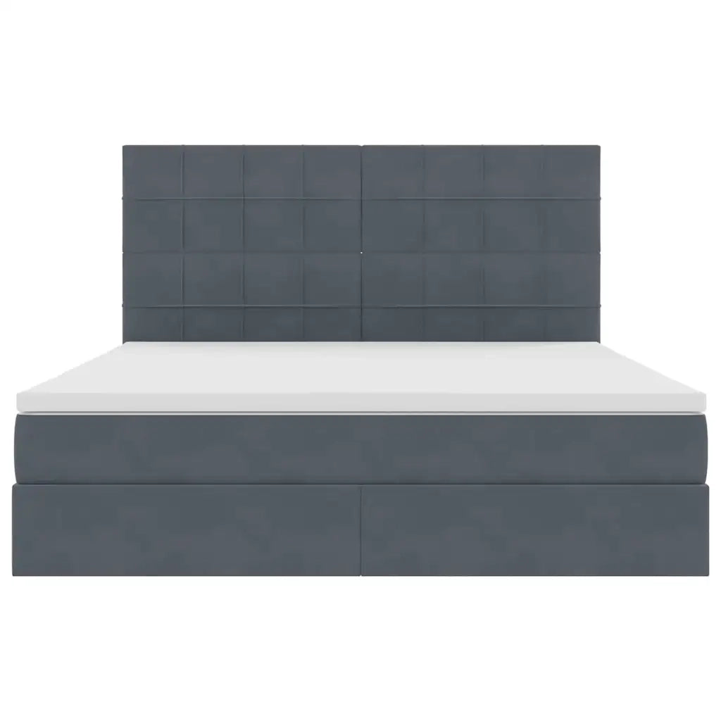 Letto con contenitore e materasso Grigio scuro 160 x 200 cm
