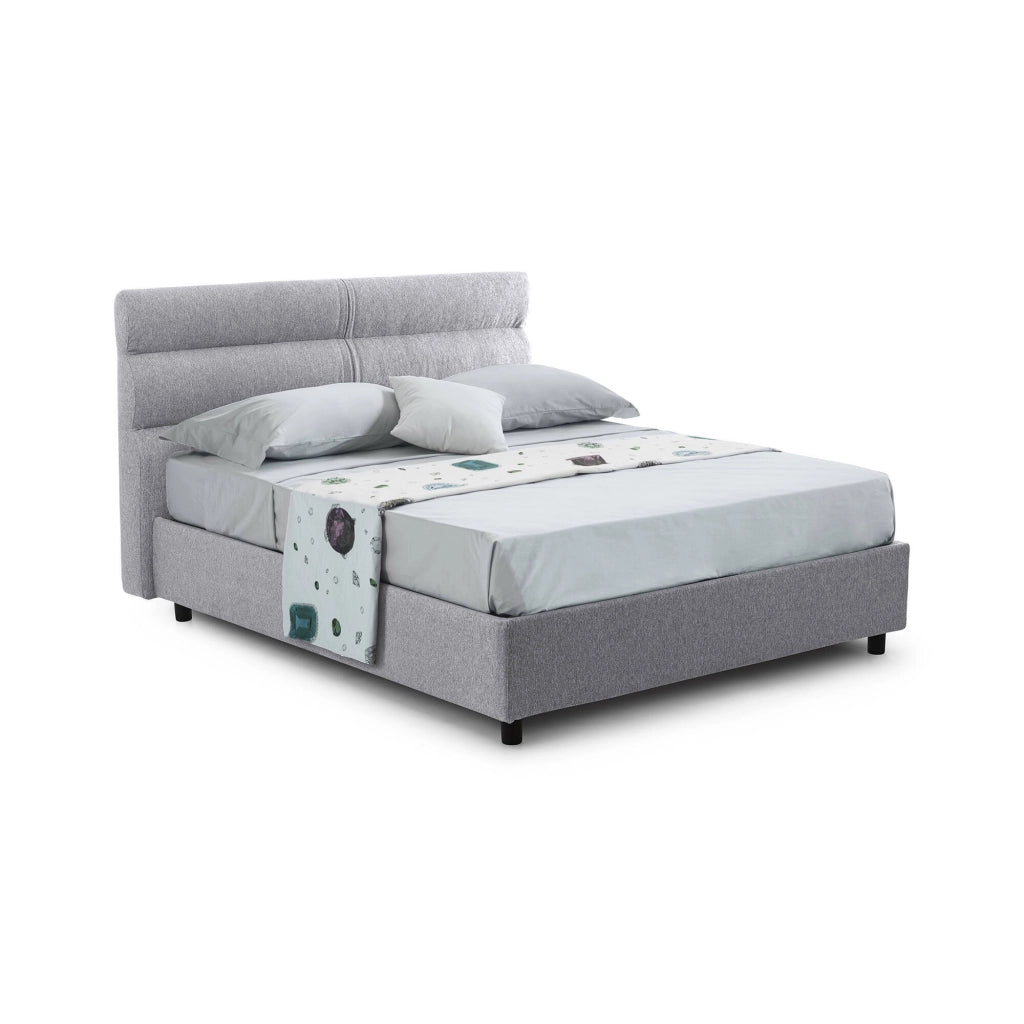 Brinzio, Letto Piazza e Mezza Materasso Incluso Made in Italy, Grigio