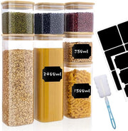 Set di contenitori in vetro con coperchio multifunzionali - set di 7 - duraturo - 750ml a 2400ml