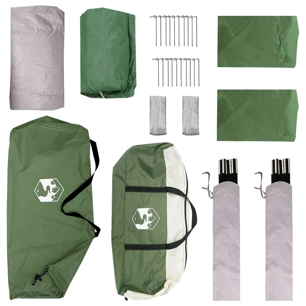 Tenda Laterale Verde 410 x 410 x 250 cm Poliestere e Acciaio 42028681