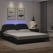 Giroletto Viana con LED senza Materasso Nero 180x200 cm