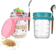 Set di contenitori per overnight oats in vaso di mason - contenitore per muesli - set di contenitori per havermout - set di contenitori per ontbijt