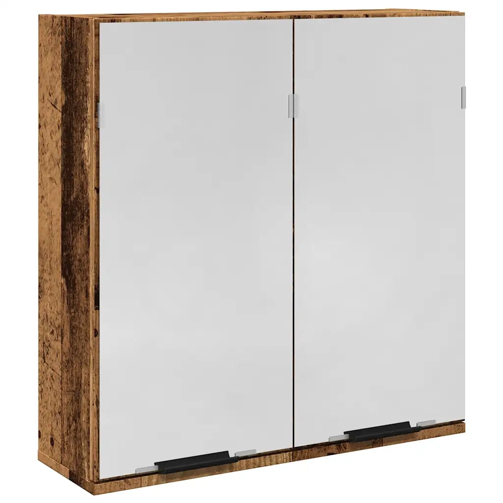 Mobile Bagno con Specchio Legno Antico Legno Multistrato 856940