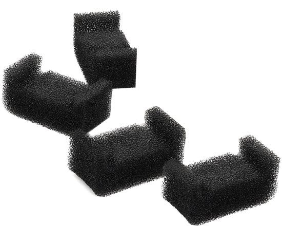 Set di 4 spugne a forma di U per fontane per gatti da 2L, filtrate a tre stadi, in polipropilene