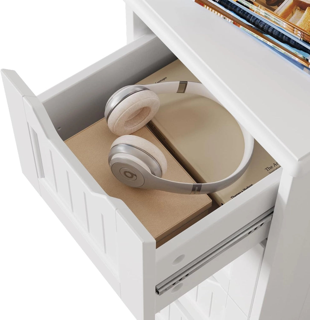 Mobile Bagno con 4 Cassetti,Armadio Bagno Stretto,Conservazione MDF Impermeabile,Mobile Laterale per Bagno,Camera da Letto,Ingresso,Cucina,30X30X85CM,Bianco