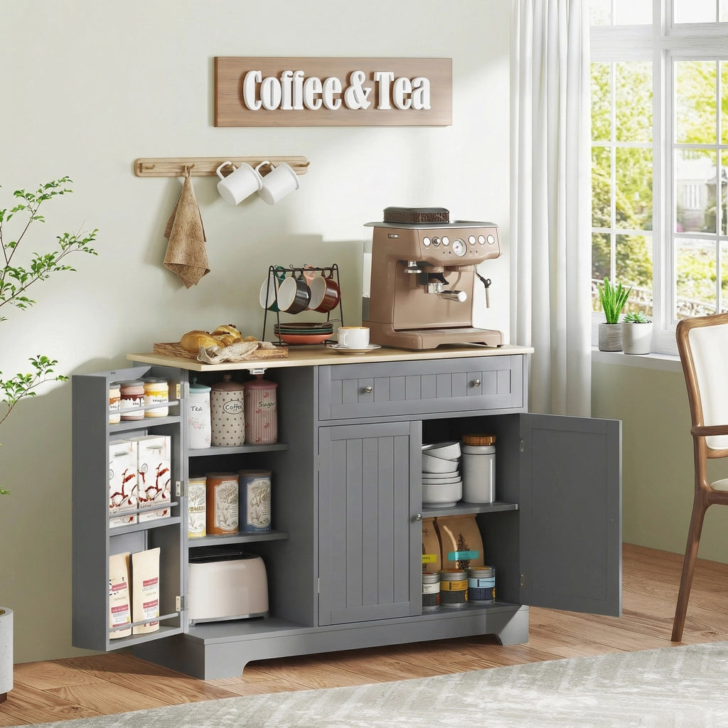 Armadio Cucina con Ripiani Aggiustabili ¨C zephmum ¨C Grigio 105x40x83 cm